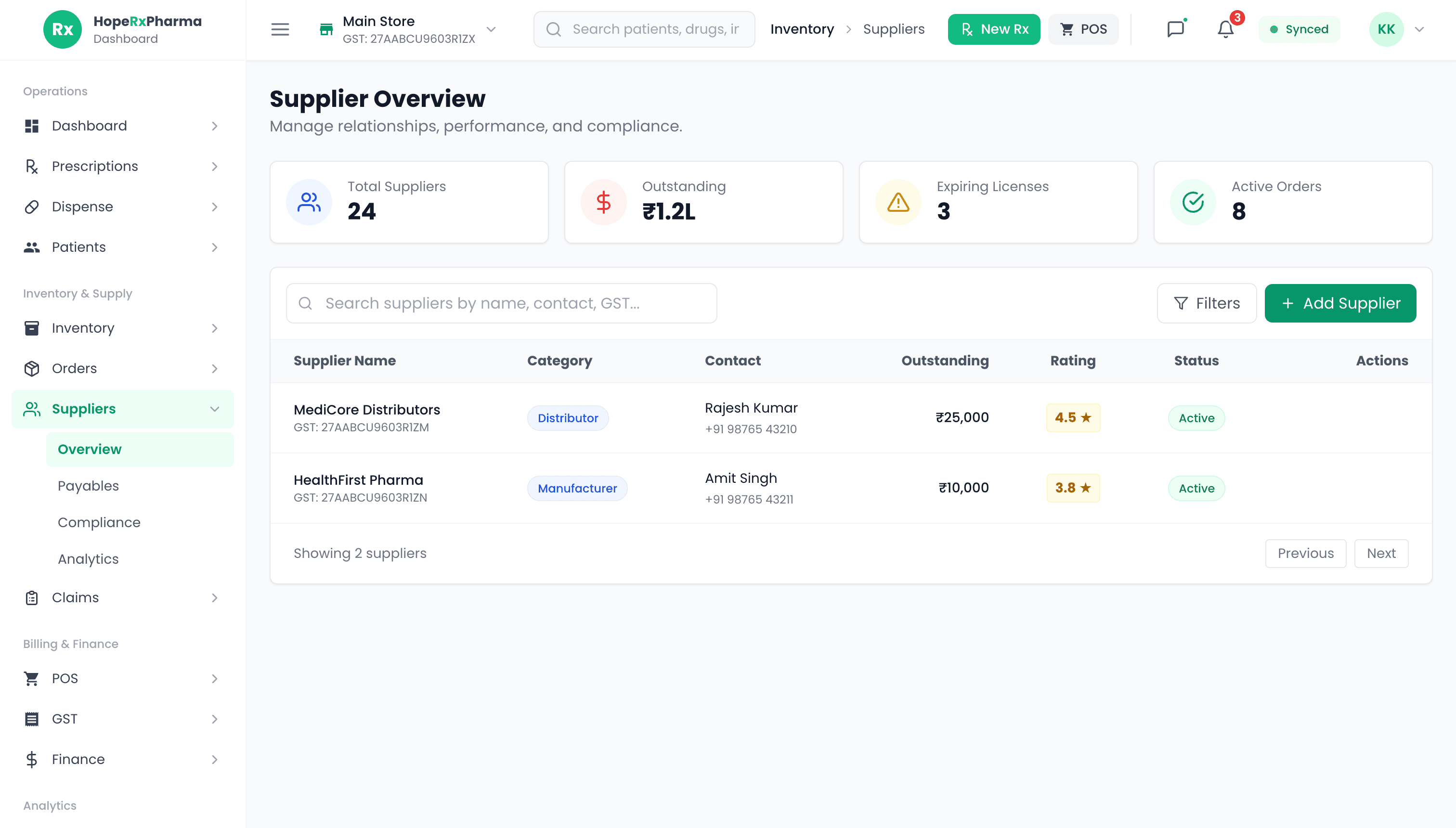Smart Supplier Management